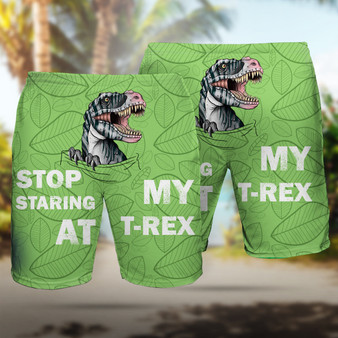 T-Rex Dinosaur Hawaiian Shorts Gifts For Dinosaur Lovers