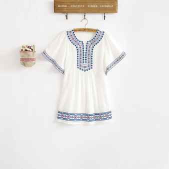 Greek Floral Vintage Embroidery Dress