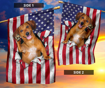 Cute Dachshund American Flag Fourth Of July Flag Patriotic Gift For Dog Lovers