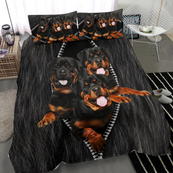 Cute Puppy Rottweiler Bedding Set Cute Gift For Dog Lovers