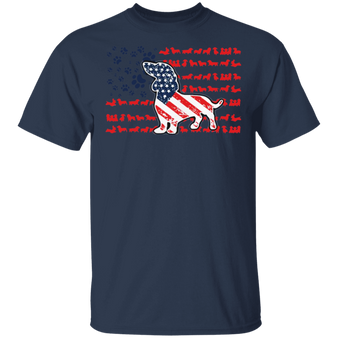 Dachshund Shirt American Flag Dog T-Shirt 4th Of July