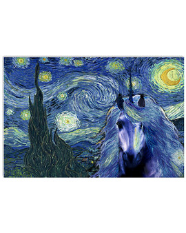 Unicorn The Starry Night by Vincent Van Gogh Poster I Survived 2020 Poster Unicorn Gifts For Girls