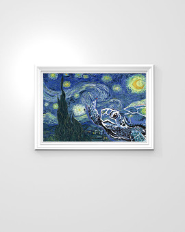 Turtle The Starry Night by Vincent Van Gogh Poster I Survived 2020 Poster Gift For Turtle Lover