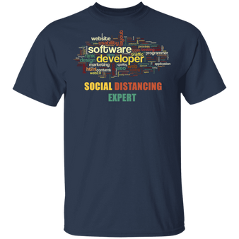 Developer Social Distancing Expert T-Shirt Funny Anti-Social Shirt