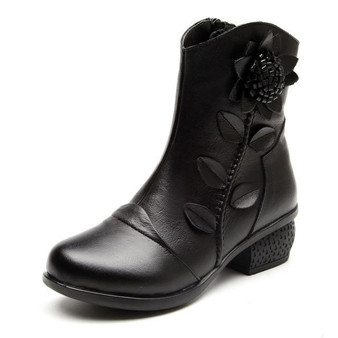 Casual Leather Winter Ankle Boots