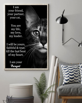 Bengal Cat I Am Your Friend Poster, Poster Decorations Cat Wall Art