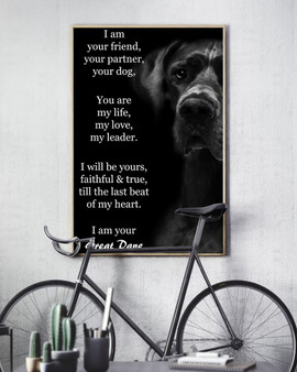 Great Dane I Am Your Friend Poster, Dog Poster Decorations Dog Wall Art