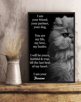 Persian Cat I Am Your Friend Poster, Cat Poster Decorations Cat Wall Art