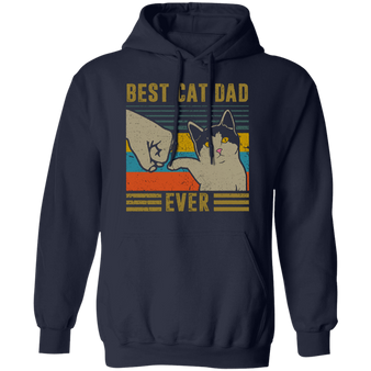 Vintage Best Cat Dad Ever Bump Funny Cat Dad Hoodie