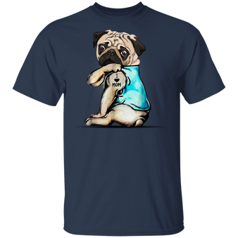 I Love Mom Cute Baby Pugs Shirt Gift For Pug Lovers