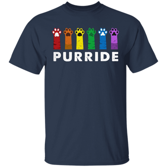 Pride Colorful LGBT Purride Shirt - Rainbow Pride Shirt Gifts For Cat Lovers