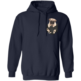 Lovely Pug 3D Hoodie Inside Pocket Womens and Mens