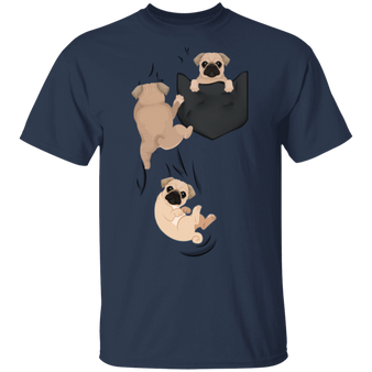 Cute Baby Pug Playing Climbing Pocket Dog In Pocket Pug Shirts