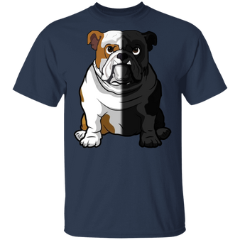 Bulldog Half Face Bulldog Shirts Funny T-Shirt