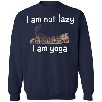 I Am Not Lazy I Am Yoga Cat With Saying Funny Sweater