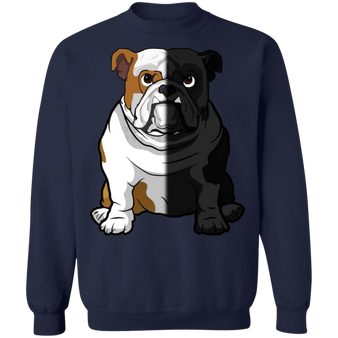 Bulldog Half Face Bulldog Sweater Funny Sweatshirts