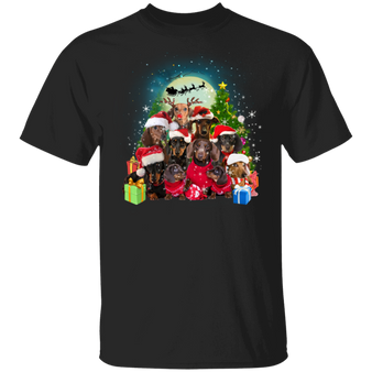 Dachshund Christmas Tree T-Shirt Xmas Gift For Dachshund Dog Lovers