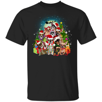 Chihuahua Christmas Santa Claus Hat In Snow T-Shirt Xmas Gifts For Dog Lover