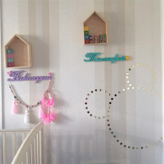 100 pcs Heart & Round Abstract Wall Mirror Stickers