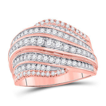 Diamond Band | 14kt Two-tone Gold Womens Round Diamond Fashion Band Ring 1 Cttw |  Splendid Jewellery