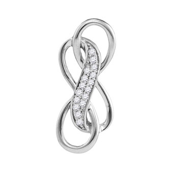 Diamond Heart & Love Symbol Pendant |  Sterling Silver Womens Round Diamond Triple Infinity Pendant 1/10 Cttw |  Splendid Jewellery