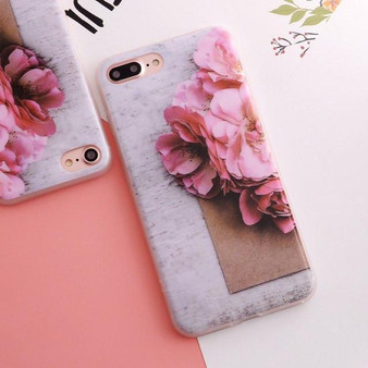 Soft 3D Floral Design iPhone 6 plus Case (Gray)