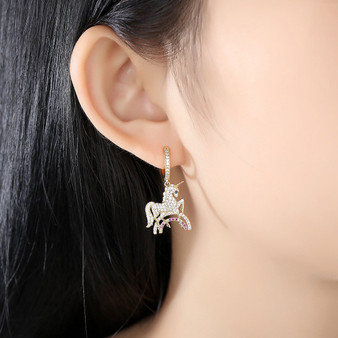 'Unicorno' Earrings - 18K Gold Finish