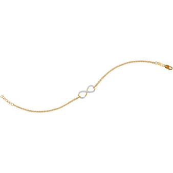 Bracelets |  10kt Yellow Gold Womens Round Diamond Infinity Bracelet 1/10 Cttw |  Splendid Jewellery