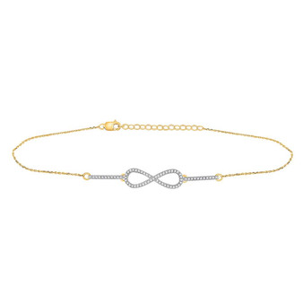 Bracelets |  10kt Yellow Gold Womens Round Diamond Infinity Chain Bracelet 1/5 Cttw |  Splendid Jewellery