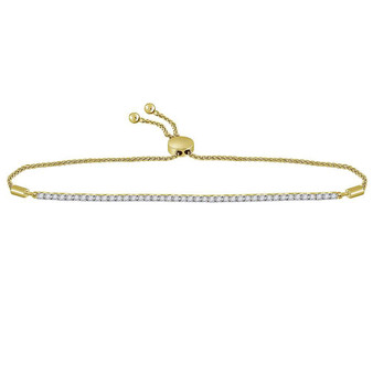 Bracelets |  10kt Yellow Gold Womens Round Diamond Bolo Bracelet 1 Cttw |  Splendid Jewellery