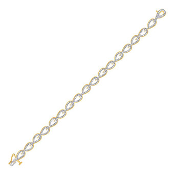 Bracelets |  10kt Yellow Gold Womens Round Diamond Fashion Link Bracelet 3/4 Cttw |  Splendid Jewellery