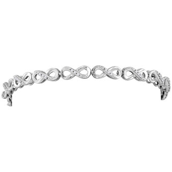 Bracelets |  10kt White Gold Womens Round Diamond Infinity Fashion Bracelet 1/4 Cttw |  Splendid Jewellery