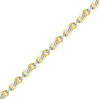 Bracelets |  10kt Yellow Gold Womens Round Diamond Fashion Link Bracelet 1/4 Cttw |  Splendid Jewellery