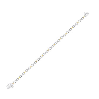 Bracelets |  10kt Two-tone Gold Womens Diamond Infinity Bracelet 1/2 Cttw |  Splendid Jewellery