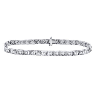 Bracelets |  10kt White Gold Womens Round Diamond Fashion Tennis Bracelet 3/4 Cttw |  Splendid Jewellery