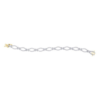 Bracelets |  14kt Yellow Gold Womens Round Diamond Link Bracelet 2-3/8 Cttw |  Splendid Jewellery