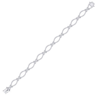 Bracelets |  14kt White Gold Womens Round Diamond Link Bracelet 2-3/8 Cttw |  Splendid Jewellery