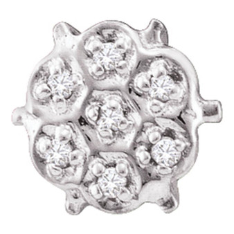Earrings |  10kt White Gold Womens Round Prong-set Diamond Cluster Stud Earrings 1/20 Cttw |  Splendid Jewellery