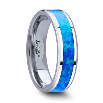 Iridescent Tungsten Wedding Band For Togetherness