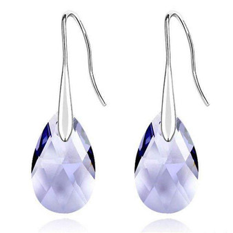 Exquisite Drop Earring with Swarovski Crystal- Silver Jewellery - Gift for Her