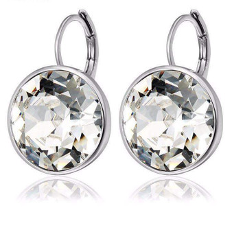 Elegant Stud Earrings with Swarovski Crystal- Silver Jewellery - Gift for Her