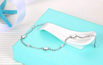 925 Sterling Silver Bracelet With Heart Charm