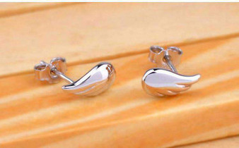 Classic Stud Earrings - Angle Wing - Silver Jewellery for Women - Buy Now!