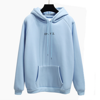 Oh Yes Print Pullover Hoodies