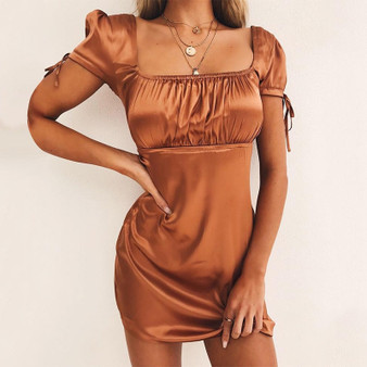 Short Sleeve Sexy Ruched Dress