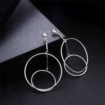 Double Hoop Loop Earrings