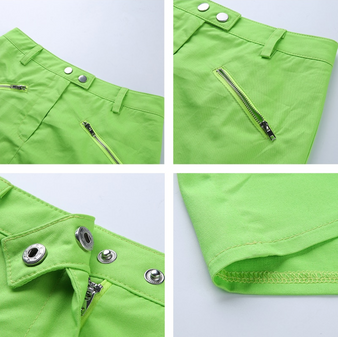 Fluorescent Green High Waist Pencil skirt