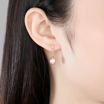 'Luciana' Pearl Earrings - 18K Gold & Sterling Silver