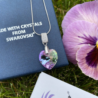 'Eternità' Heart Pendant Necklace - With Swarovski® Crystals - 925 Sterling Silver
