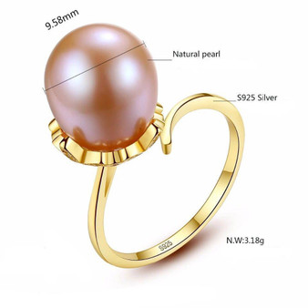 Natural Pearl 925 Sterling Silver Ring Jewelry